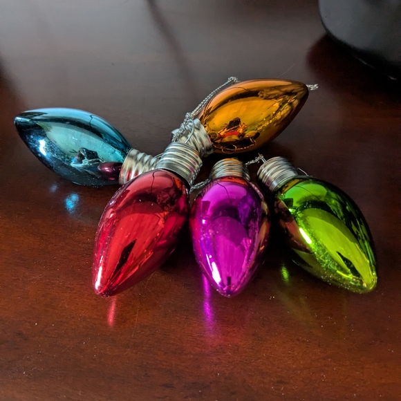 Colorful Christmas Light Bulb Decor Ornaments. - Picture 2 of 5